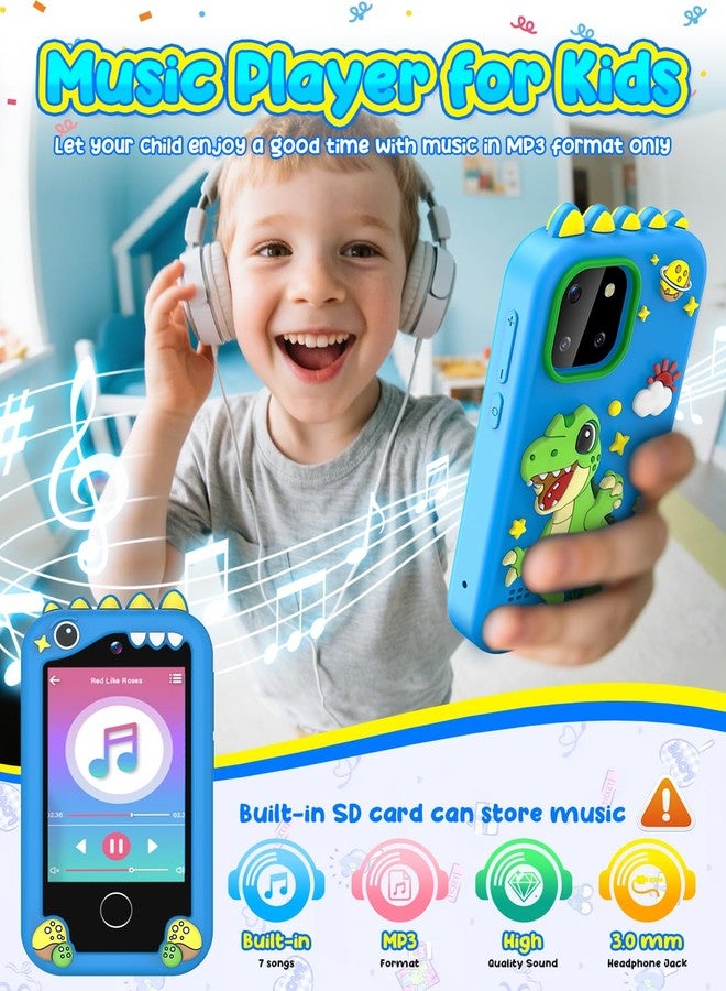 BESTOONE Kids Smartphone Toy for 3-8 Year Old Girls & Boys - No Internet/Calls, HD Camera, MP3 Player, Learning Games | Christmas Birthday Gift for Toddlers (Blue) - Image 4