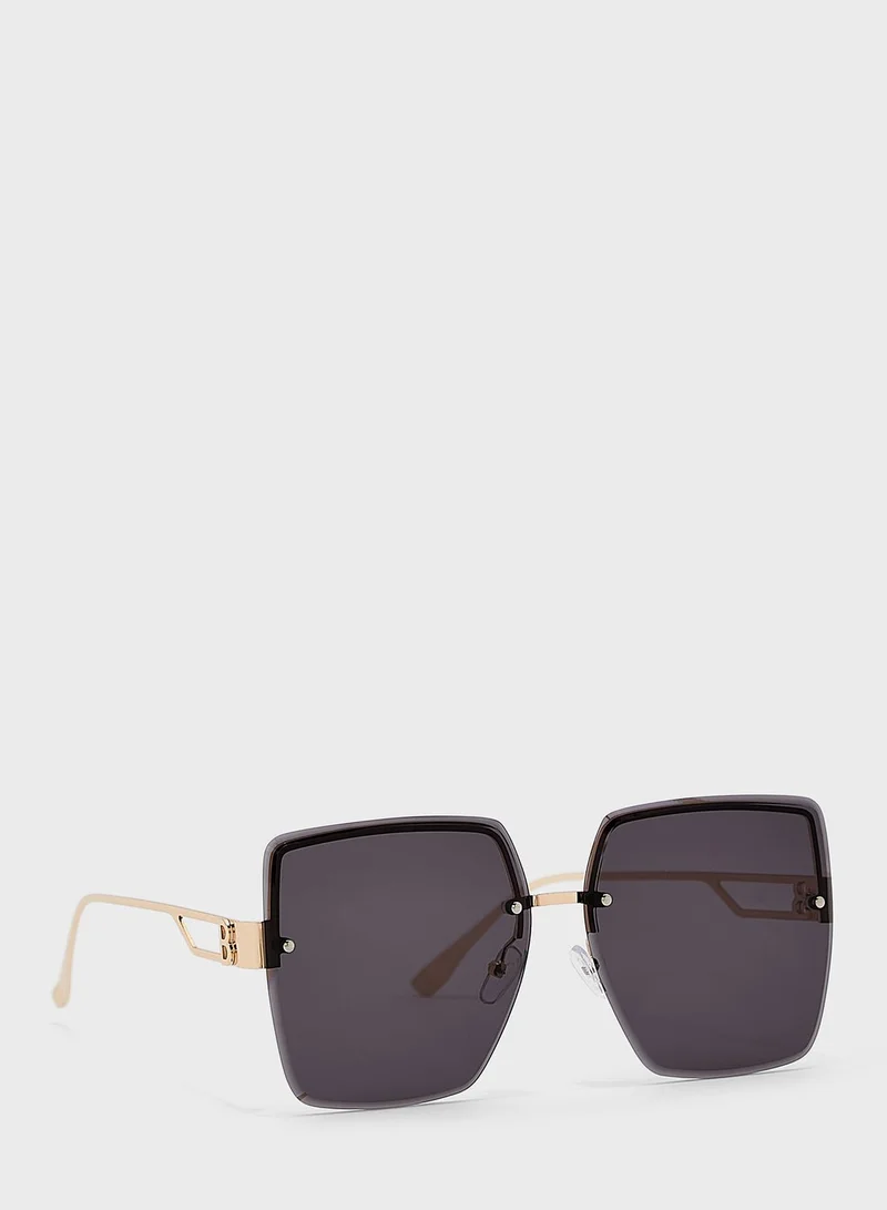 Ginger Oversized Square Frameless Sunglasses