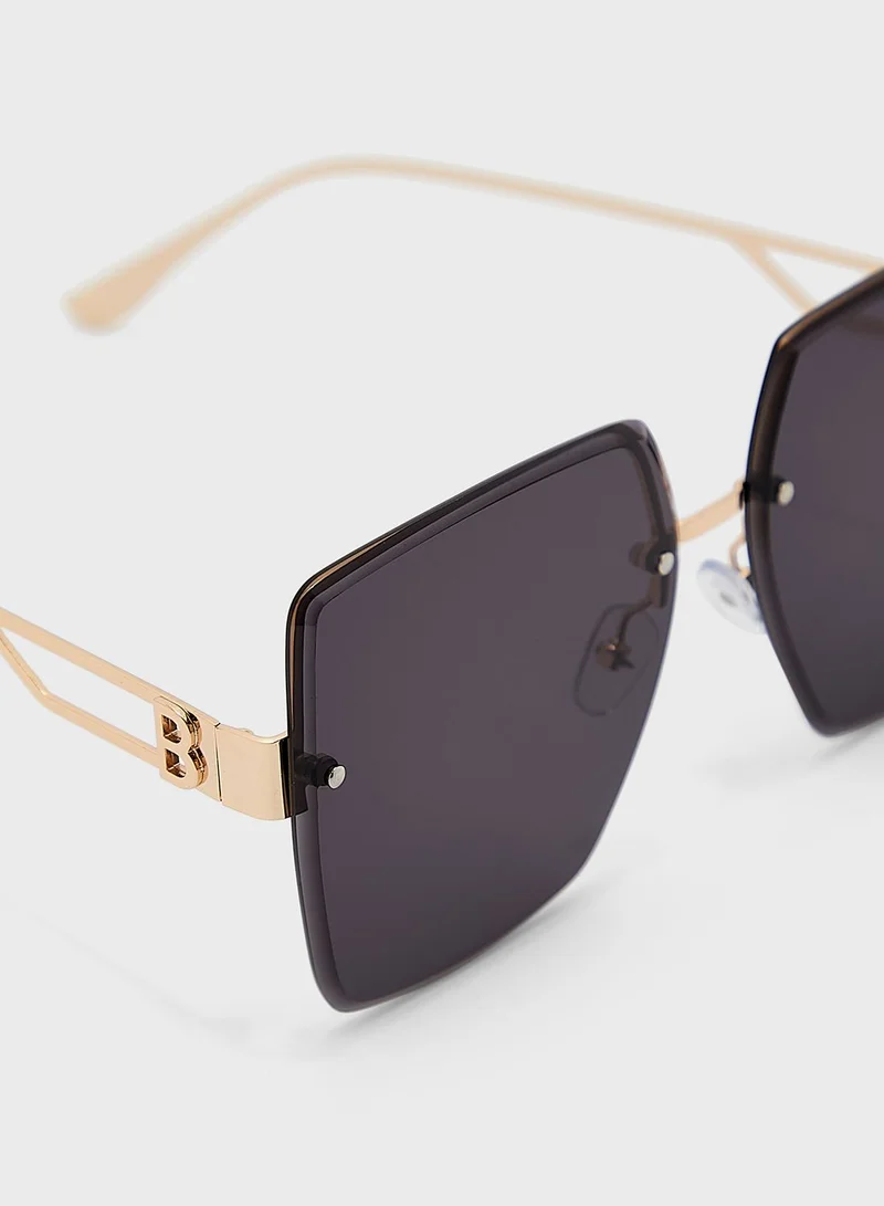 Ginger Oversized Square Frameless Sunglasses