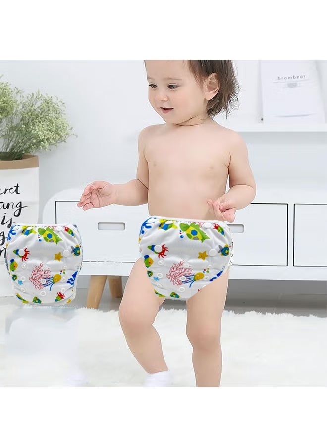 Baby Kids Adjustable Cloth Swim Nappy Cover - Reusable Washable Swimming Training Pants, Unisex Diaper for Toddlers, Leak-Resistant Design Pool & Beach, Fits 6-36 Months - Image 3