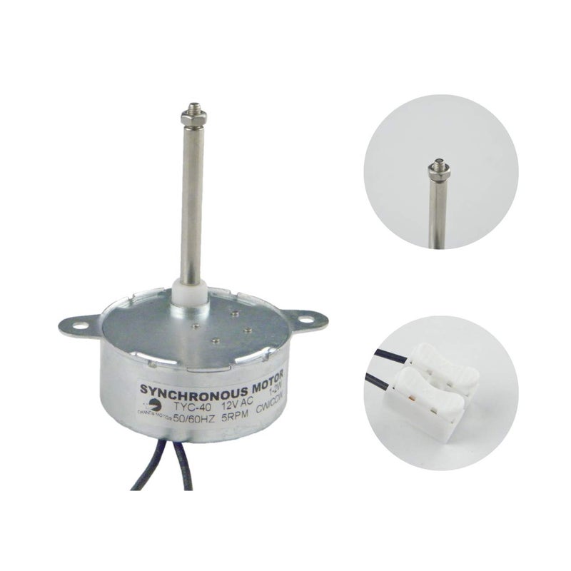 CHANCS TYC-40 AC 12V Fiber Optic Color Wheel Motor CW/CCW 35mm Shaft Synchronous Motor TYZ42 Electric Motor Replacement for Fiber Optic Light Christmas Ornamen - Image 1