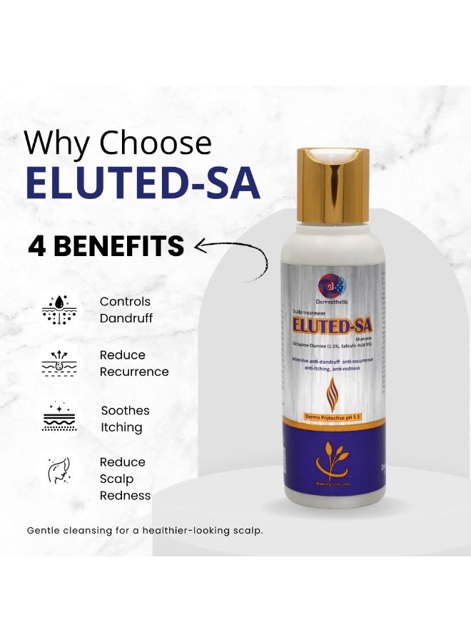 Derresthetic Eluted-SA Anti-Dandruff Shampoo 120 ml – Ciclopirox Olamine & Salicylic Acid - Image 3