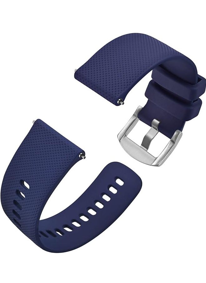 Generic Silicone watch strap 20mm Compatible with  Samsung Galaxy Watch 7/6/5/4 40mm 44mm/Watch 6 Classic 43mm 47mm/Watch 5 Pro 45mm/Watch 4 Classic/Active 2 Band, 20mm Soft Silicone Sport Strap Wristbands Women Men(Dark Blue)  - Image 1