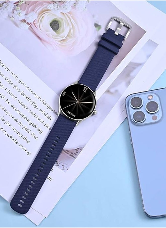 Generic Silicone watch strap 20mm Compatible with  Samsung Galaxy Watch 7/6/5/4 40mm 44mm/Watch 6 Classic 43mm 47mm/Watch 5 Pro 45mm/Watch 4 Classic/Active 2 Band, 20mm Soft Silicone Sport Strap Wristbands Women Men(Dark Blue)  - Image 2