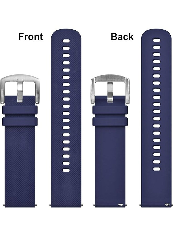 Generic Silicone watch strap 20mm Compatible with  Samsung Galaxy Watch 7/6/5/4 40mm 44mm/Watch 6 Classic 43mm 47mm/Watch 5 Pro 45mm/Watch 4 Classic/Active 2 Band, 20mm Soft Silicone Sport Strap Wristbands Women Men(Dark Blue)  - Image 4