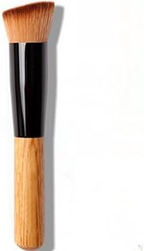 LyDia Flat Angled Wooden Handle BlusherFace PowderLiquid FoundationFace Contour Makeup Brush - Image 1