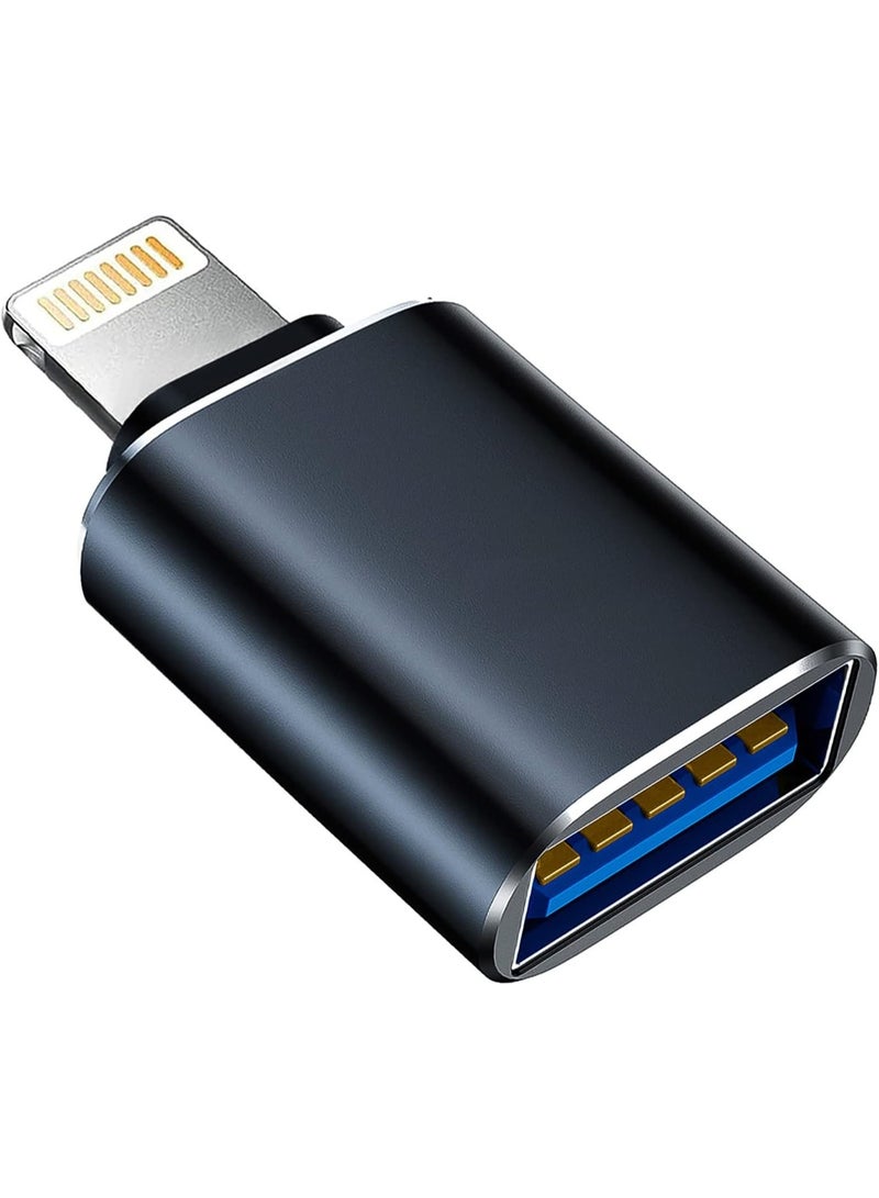فيرست برو محول لايتنينغ إلى USB للكاميرا، كابل USB 3.0 OTG متوافق مع iPhone/iPad لتوصيل قارئ الذاكرة، فلاش USB، U Disk، لوحة المفاتيح، الماوس، الهَب، MIDI، توصيل وتشغيل، لون أسود، قطعة واحدة - Image 1