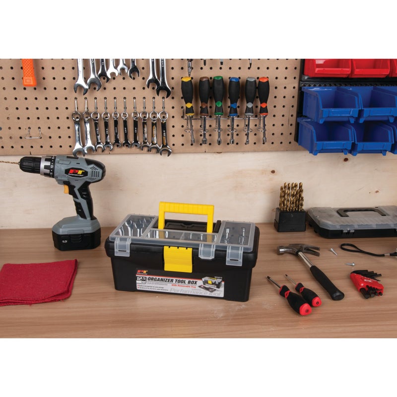Performance Tool W54012 Heavy Duty Plastic Organizer Tool Box for Workshops and Garages, Black, 12.5-Inch - Image 5