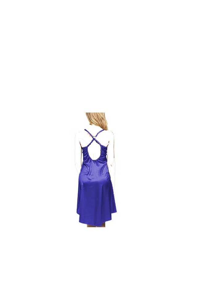Women Lingerie V Neck Nightwear Satin Sleepwear Lace Chemise Mini Teddy