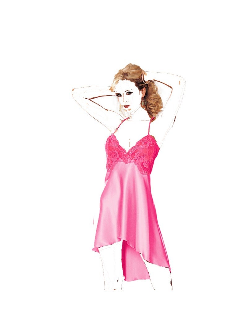 Women Lingerie V Neck Nightwear Satin Sleepwear Lace Chemise Mini Teddy