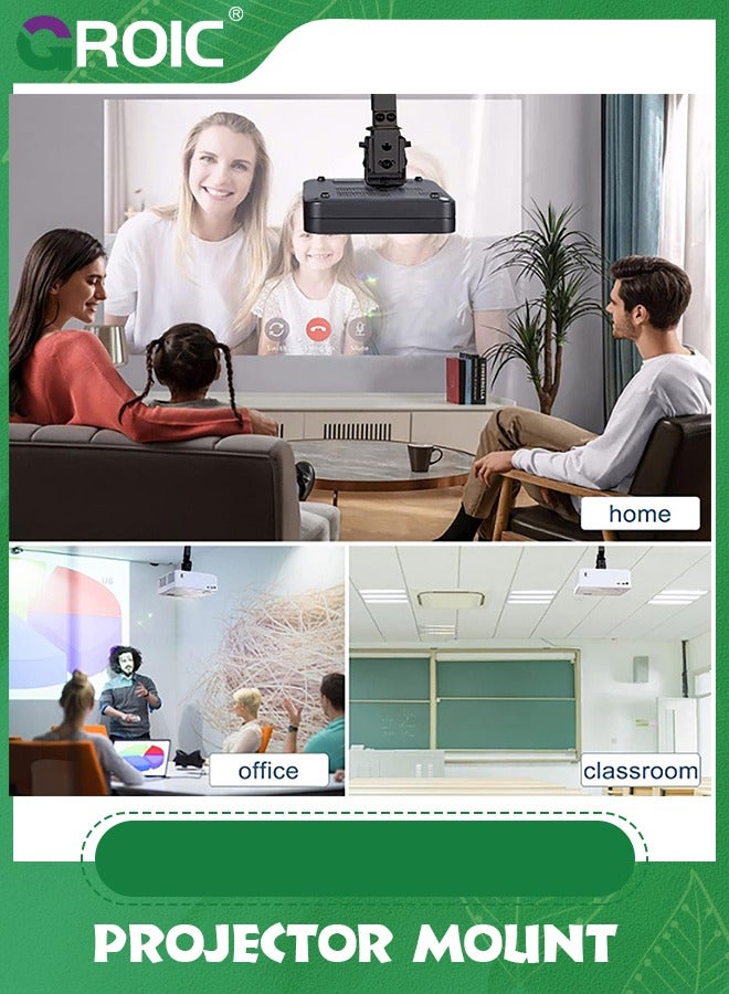 GROIC Universal Projector Mount Wall or Ceiling Bracket with Adjustable Height and Extendable Arms Tilt DLP LCD Projection Mount,Adjustable Projector Ceiling Mount Bracket  - Image 5