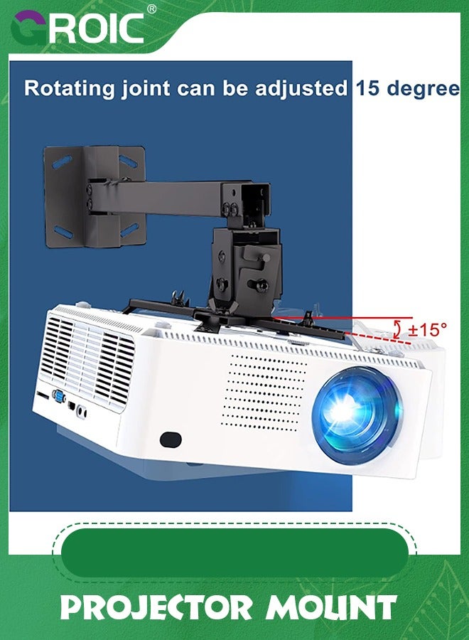 GROIC Universal Projector Mount Wall or Ceiling Bracket with Adjustable Height and Extendable Arms Tilt DLP LCD Projection Mount,Adjustable Projector Ceiling Mount Bracket  - Image 3