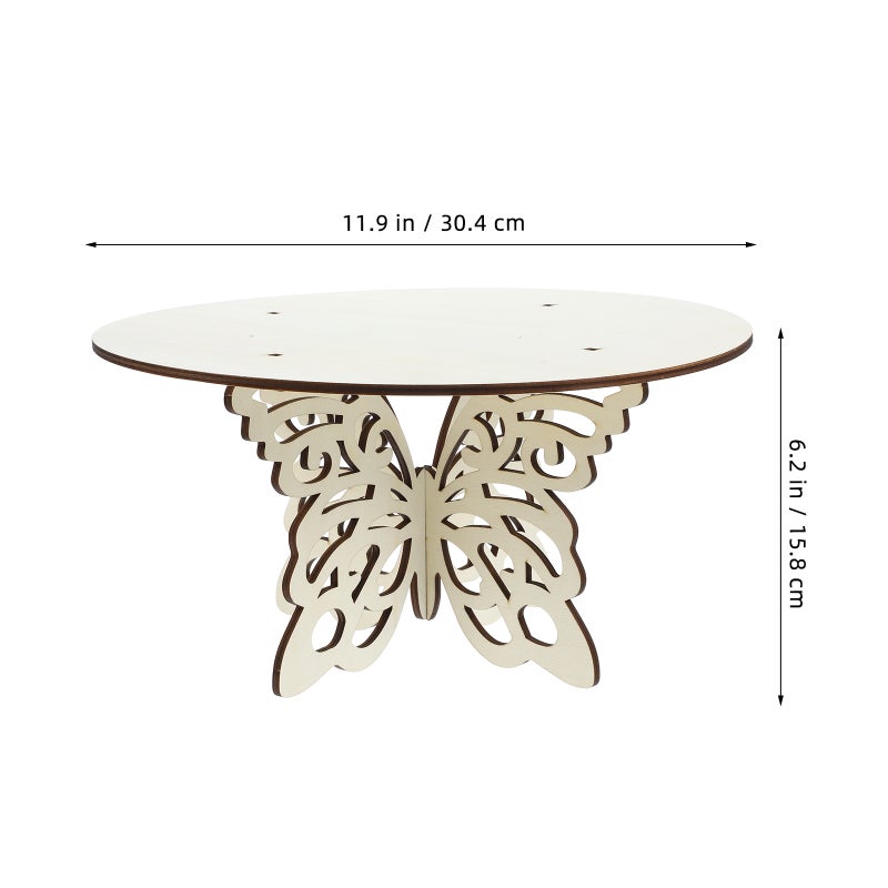 Butterfly Wood Cake Stand Wedding Baby Shower Birthday Rustic Table Centerpiece Decor - Image 3