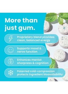 NeuroGum Energy Caffeine Gum (90 Pieces) - Sugar Free With L-Theanine + Natural Caffeine + Vitamin B12 & B6 - Nootropic Energy & Focus Supplement For Women & Men - Keto & Vegan, Peppermint Flavor  - Image 4