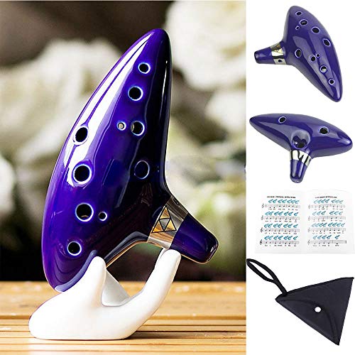 amiciSound 12 Hole Ocarina Alto C Key Flute Folk Musical Instrument with Ceramic Hand Shaped Mount and Music Sheet(Ocarina for Beginners) - Image 4