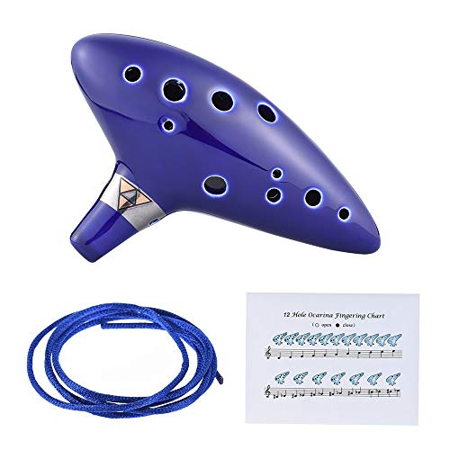 amiciSound 12 Hole Ocarina Alto C Key Flute Folk Musical Instrument with Ceramic Hand Shaped Mount and Music Sheet(Ocarina for Beginners) - Image 2