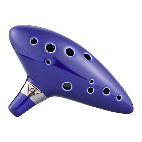 amiciSound 12 Hole Ocarina Alto C Key Flute Folk Musical Instrument with Ceramic Hand Shaped Mount and Music Sheet(Ocarina for Beginners) - Image 1