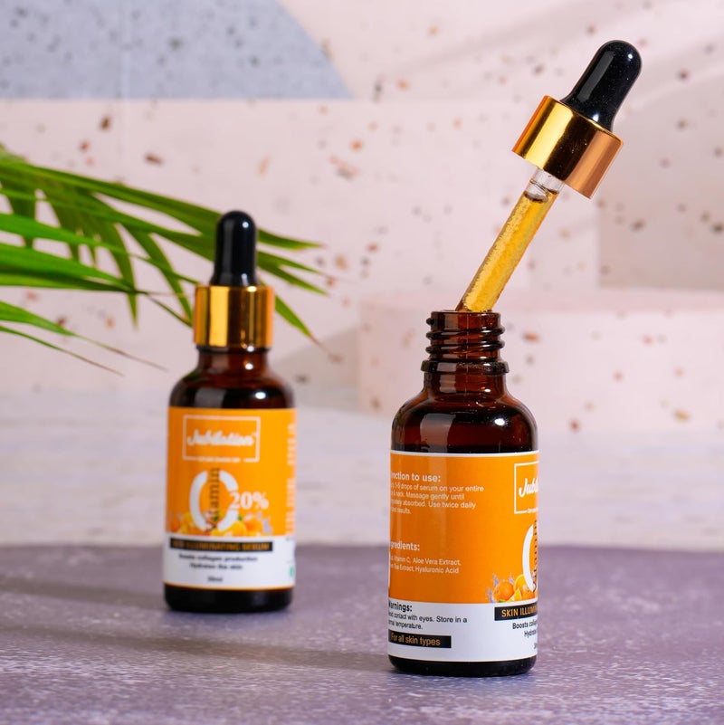 Jubilation 20 Vitamin C Face Serum for Glowing Skin Dark Spot  Pigmentation Acne Scar Revives Dull Skin  Protects Against Sun Damage Vitamin C Serum for Oily Skin Suitable for Men  Women 30 ml - Image 5