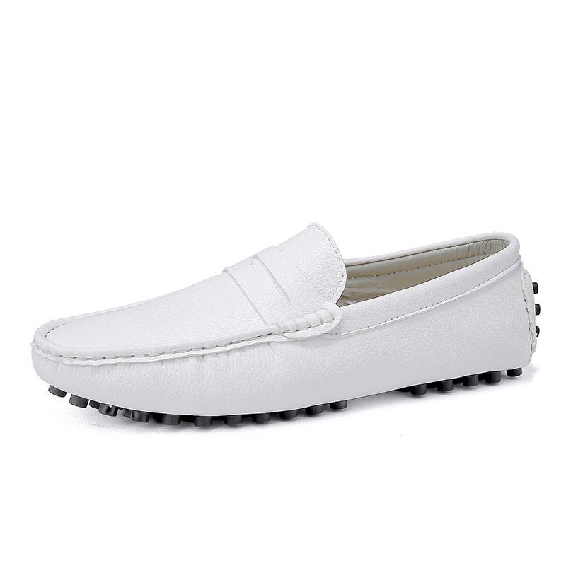 Spring Men'S Bean Shoes Low-Top Leg Flat Driving Shoes Large Size One-Step Lazy Casual Leather Shoes For Men - Image 1