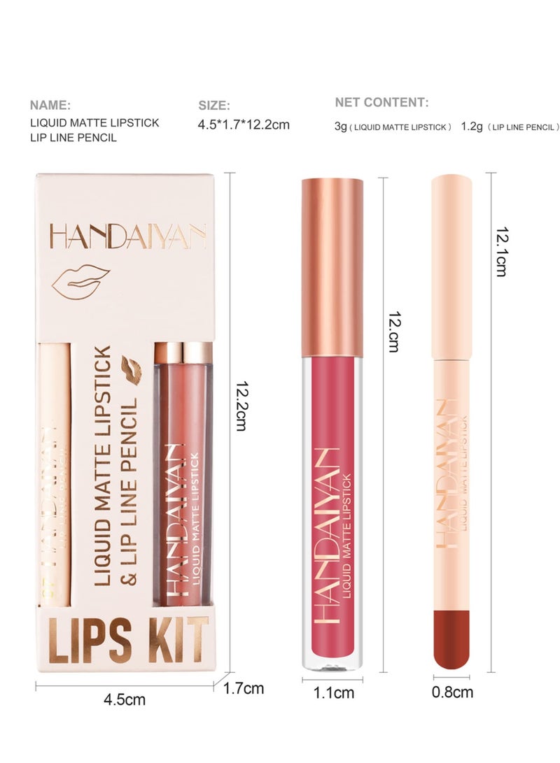 SYOSI Lip Liner and Lipstick Set Kit, 24pcs Nude Dark Red Matte Waterproof 24 Hour Lipstick Makeup Kit, 12 Velvety Matte Liquid Lipsticks and 12 Matching Smooth Lip Liner with Long Lasting Sets for Women - Image 5