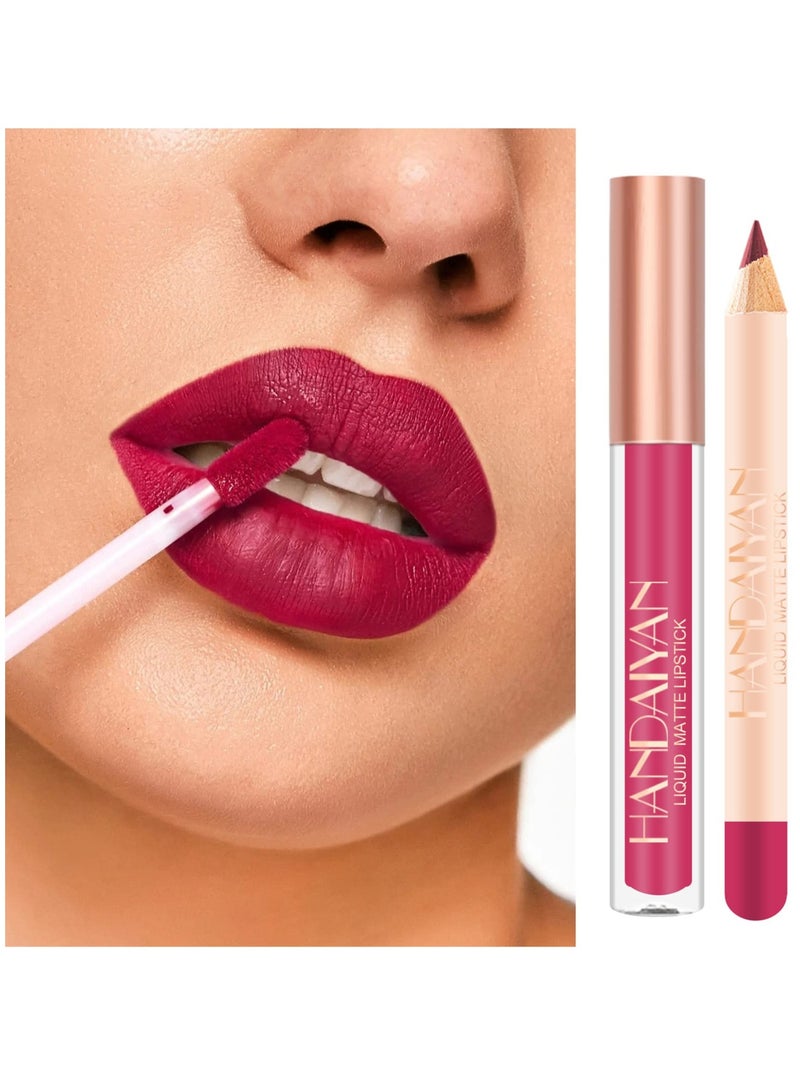 SYOSI Lip Liner and Lipstick Set Kit, 24pcs Nude Dark Red Matte Waterproof 24 Hour Lipstick Makeup Kit, 12 Velvety Matte Liquid Lipsticks and 12 Matching Smooth Lip Liner with Long Lasting Sets for Women - Image 3
