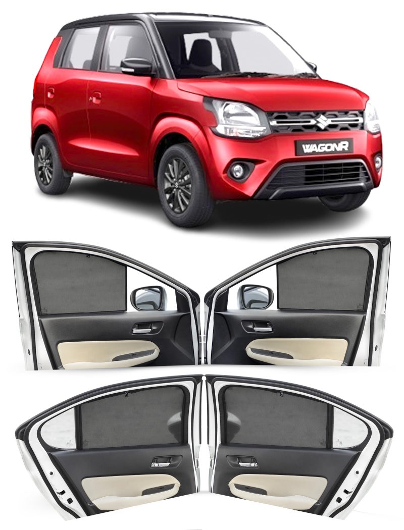 Autofact Car Sunshades for Maruti Wagonr/Wagon R (2019 to 2025), UV Protection, Useful Car Accessories, Custom fit Sun Shades for Side Windows, Set of 4 - Image 1