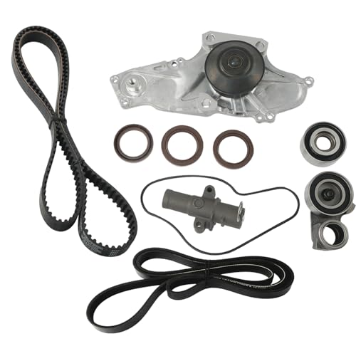 CYTROBE TKH002 Timing Belt Kit with Water Pump Compatible with 03-18 Honda Accord Crosstour Pilot Odyssey Ridgeline, Acura MDX RDX RL TL TSX ZDX, Saturn Vue 3.0L 3.2L 3.5L 3.7L Replaces TCKWP329 19200-RDV-J01 - Image 1