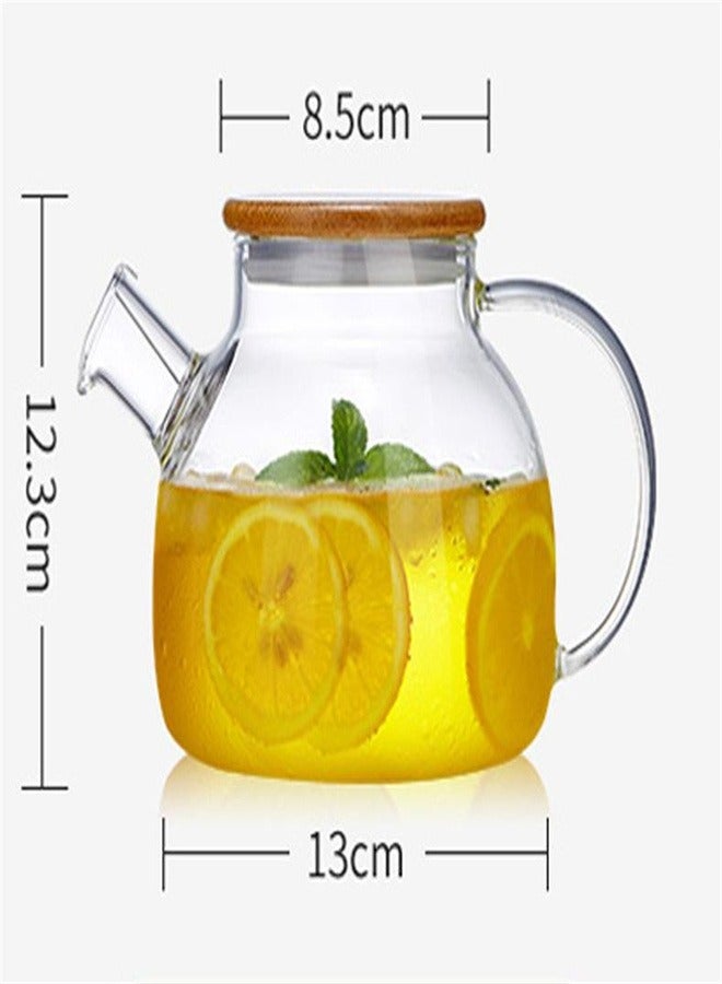 Bukela High Borosilicate Glass Bamboo Lid Cold Water Kettle Household High Temperature Resistant Teapot - Image 2