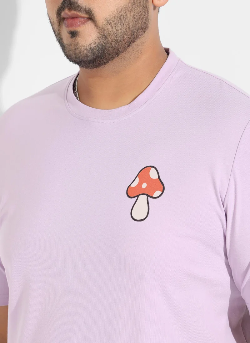 Instafab Plus Men's Lilac Basic Regular Fit T-Shirt