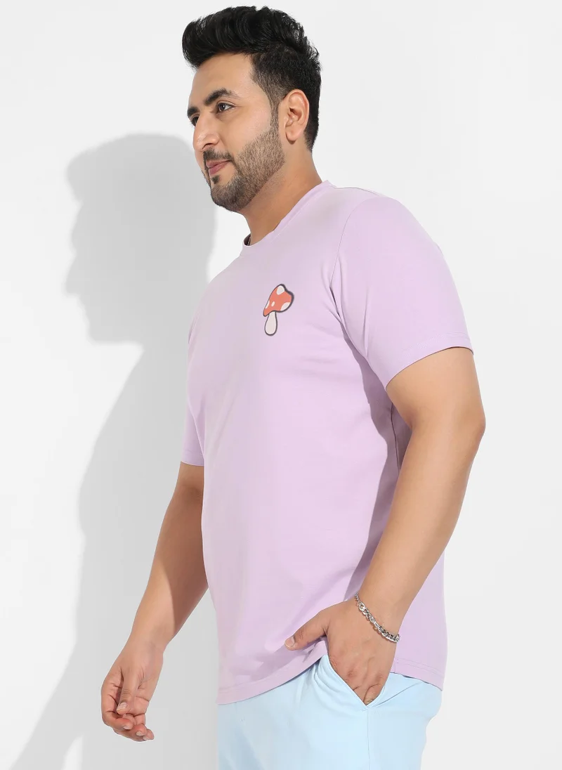 Instafab Plus Men's Lilac Basic Regular Fit T-Shirt