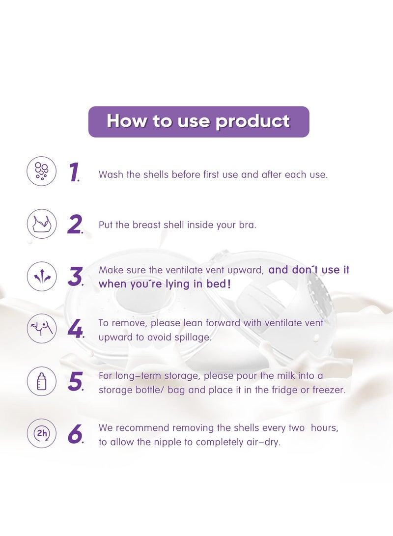 دوكو نموذج جديد من سيليكون قذيفة الثدي والحليب الماسك لتجميع الرضاعة الطبيعية (2 في 1) حماية الحلمات المتشققة ، المؤلمة ، المحتضرة أثناء التمريض أو الضخ أثناء النهار - Image 4