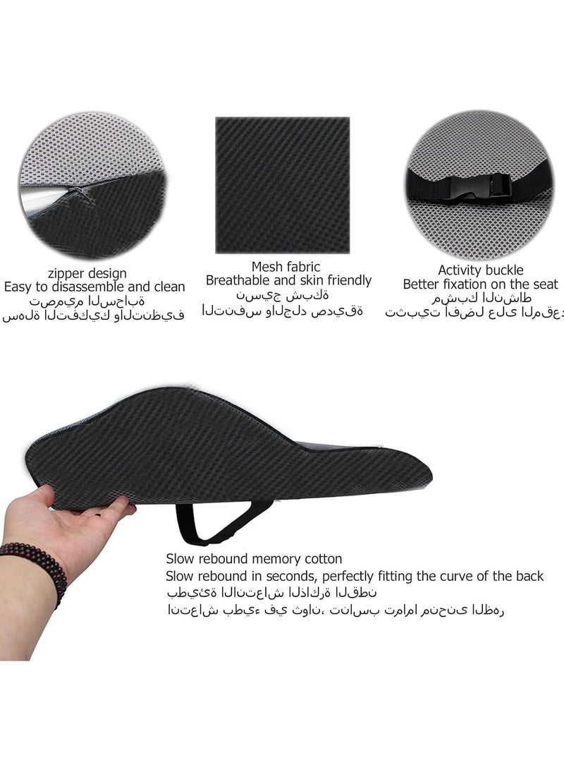 Scrolls Lumbar Support Pillow for Office Chair Memory Foam Back Cushion for Back Pain Relief Improve Posture Large Back Pillow for Car,Recliner Breathable Mesh Cover Double Adjustable Strap - Image 3