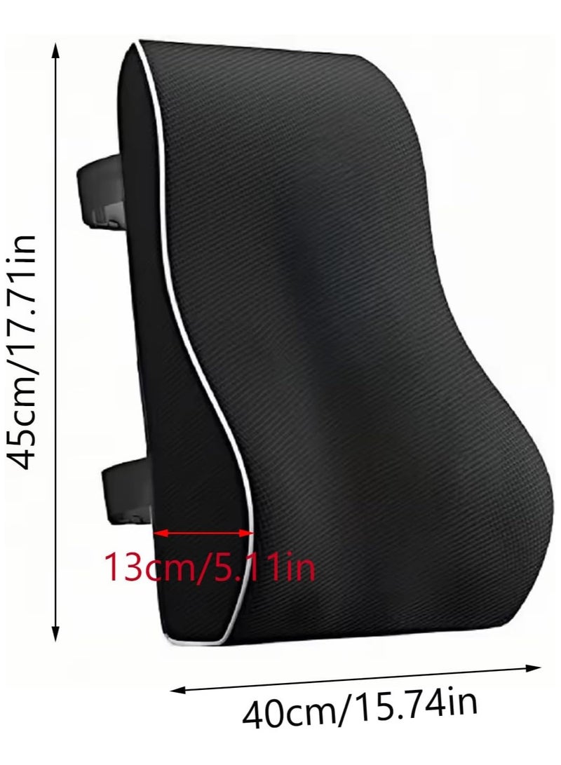 Scrolls Lumbar Support Pillow for Office Chair Memory Foam Back Cushion for Back Pain Relief Improve Posture Large Back Pillow for Car,Recliner Breathable Mesh Cover Double Adjustable Strap - Image 2