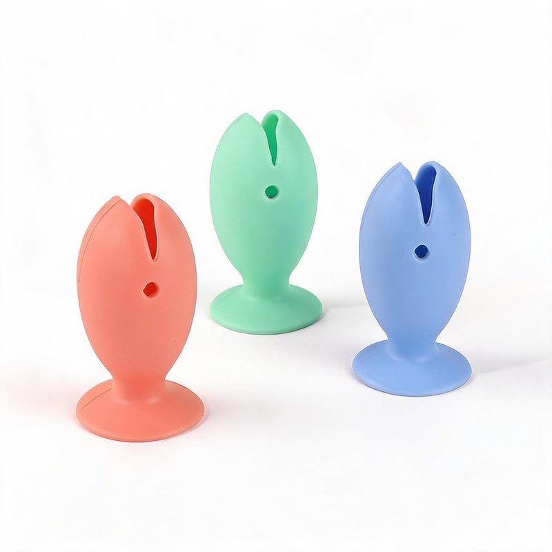 Silicone Toothbrush Holder: Food-Grade Silicone, Dust-Proof Enclosed Design - No-Drill Suction Cup Wall Mount, Playful Cartoon Fish Style for Bathroom Kitchen Travel & Kids' Bathroom - Image 5