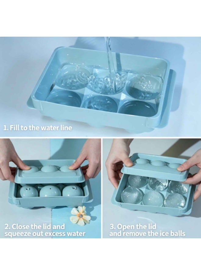 2 Pack,Large Ice Cube Molds, Big Round Ice Cube Trays for Freezer, Easy to Fill & Release,Summer Essentials - Image 3