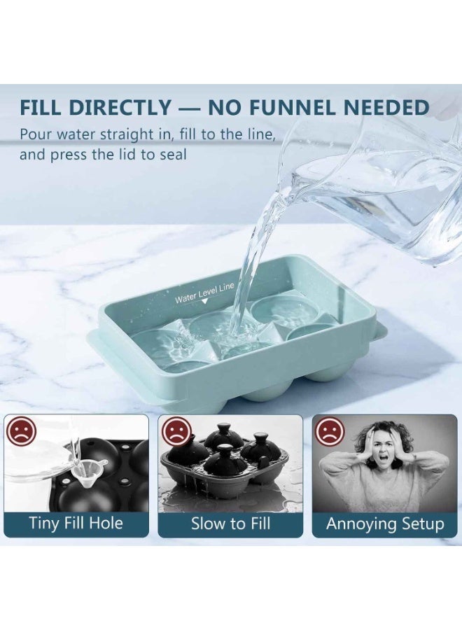 2 Pack,Large Ice Cube Molds, Big Round Ice Cube Trays for Freezer, Easy to Fill & Release,Summer Essentials - Image 4