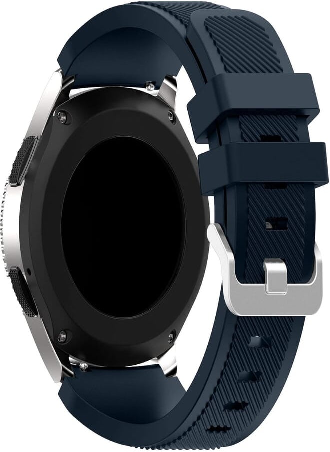 Syxinn - Syxinn Compatible with Gear S3 Frontier/Classic 22 mm Replacement Watch Strap Silicone Sports Strap for Galaxy Watch 46 mm/Moto 360 2nd Gen 46 mm (Midnight Blue) - Image 1
