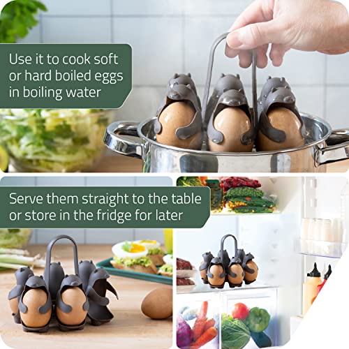 Peleg Design Eggbears 3-in-1 Cook, Store and Serve Egg Holder, Bear-Shaped Boiled Egg Cooker for Making Soft or Hard Boiled Eggs, Eggies, Holds 6 Eggs for Easy Cooking and Fridge Storage - Image 2