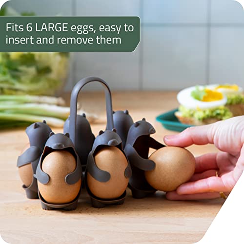 Peleg Design Eggbears 3-in-1 Cook, Store and Serve Egg Holder, Bear-Shaped Boiled Egg Cooker for Making Soft or Hard Boiled Eggs, Eggies, Holds 6 Eggs for Easy Cooking and Fridge Storage - Image 5