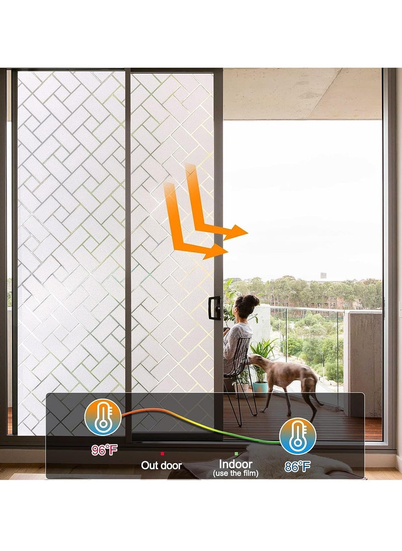 SYOSI - Total Blackout Window Film Light Sun Blocking Window Covering Darkening Privacy Heat Control Static Cling Removable No Glue Anti Glare Reflective Film for Home Bedroom - Image 1