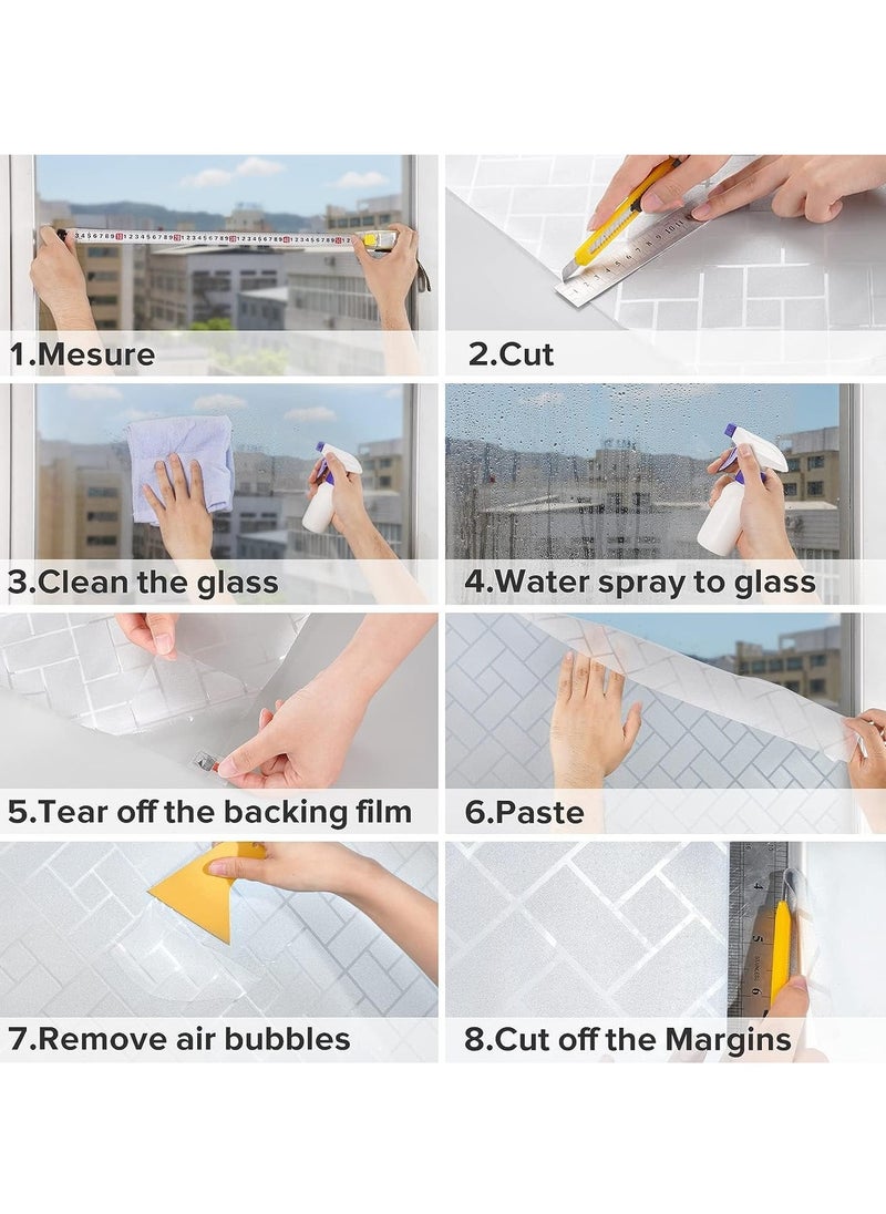 SYOSI - Total Blackout Window Film Light Sun Blocking Window Covering Darkening Privacy Heat Control Static Cling Removable No Glue Anti Glare Reflective Film for Home Bedroom - Image 1