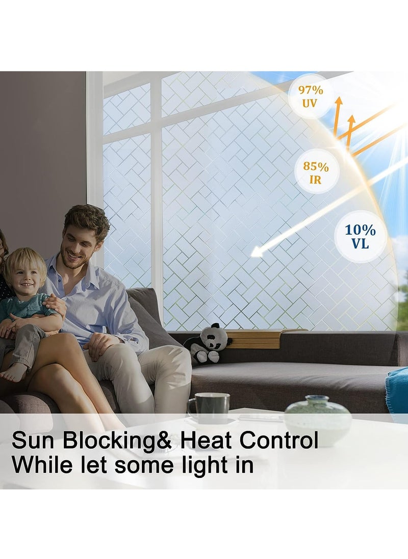 SYOSI - Total Blackout Window Film Light Sun Blocking Window Covering Darkening Privacy Heat Control Static Cling Removable No Glue Anti Glare Reflective Film for Home Bedroom - Image 1