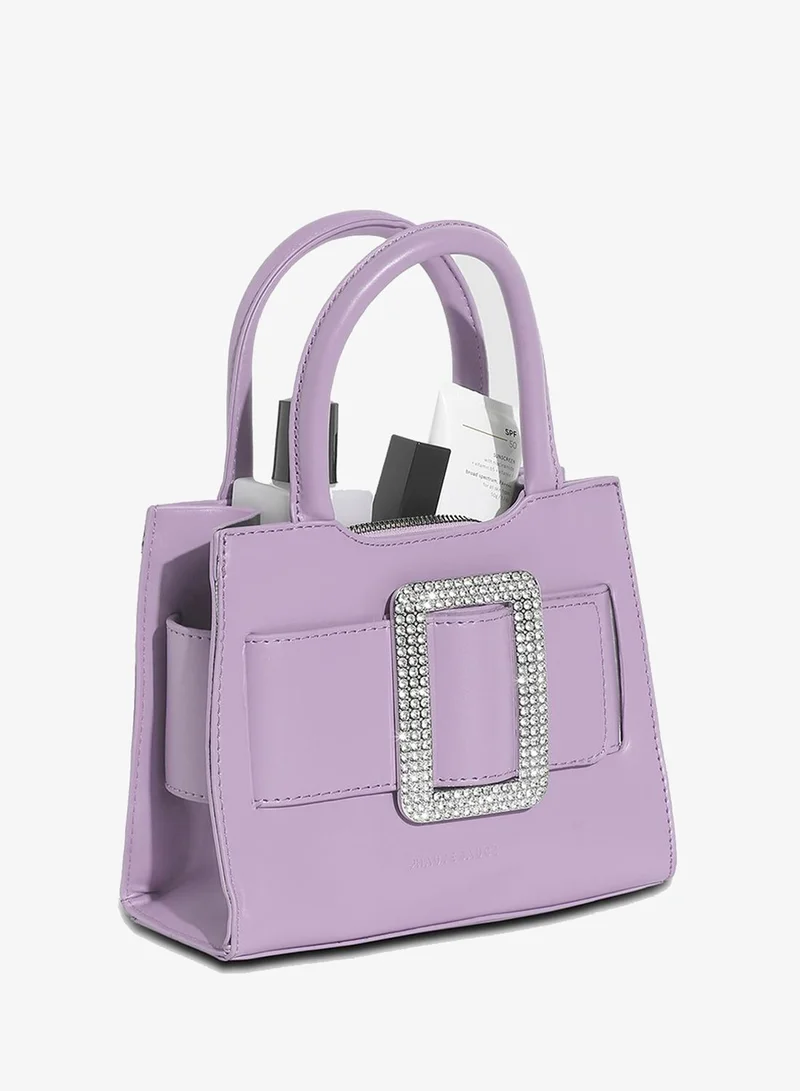 Haute Sauce  Buckle Mini Handbag - Lilac for Women | Best Price UAE