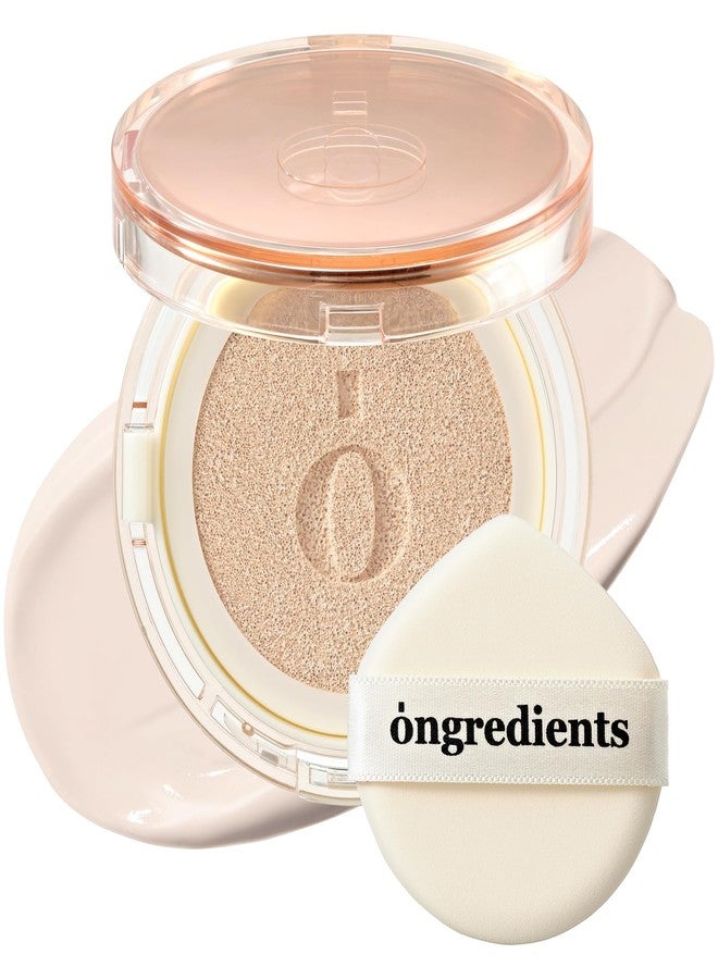 اون جريديانتس كريم أساس Skin Barrier Glow Cover Cushion، تغطية تدوم طوال اليوم، لمسة نهائية متألقة، خفيف الوزن، ملمس يشبه منتجات العناية بالبشرة، مكياج غير متكتل، كريم أساس كوري (#13C First Snow، 0.49 أونصة) - Image 1