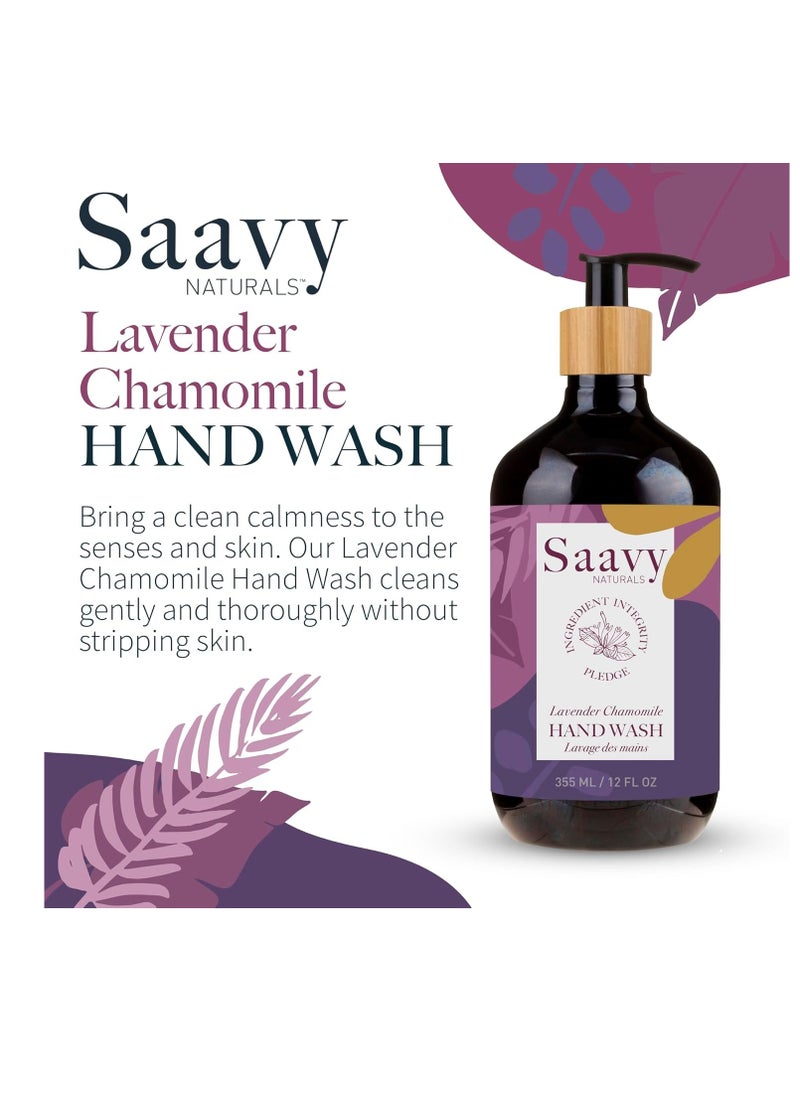 Saavy Naturals Saavy Naturals Lavender Chamomile Liquid Hand Soap Pump, Moisturizing Hand Liquid Soap with Aloe Vera, Essential Oils, and More, Gel-Based Natural Liquid Hand Soap, 12 Fl Oz, 2 Pack  - Image 2