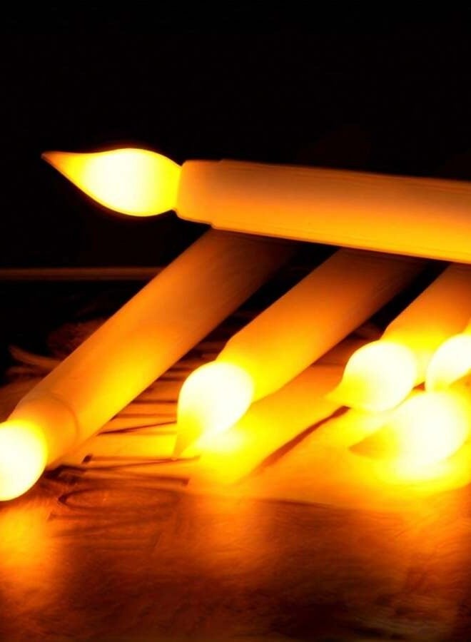 6pcs LED Flameless Simulation Candle Lights, LED Candle Holder Flickering Warm Yellow Long Candle Lights, Battery Operated For Home Table, Party, Wedding And Holiday Decoration Best Gifts Birthday - Image 3