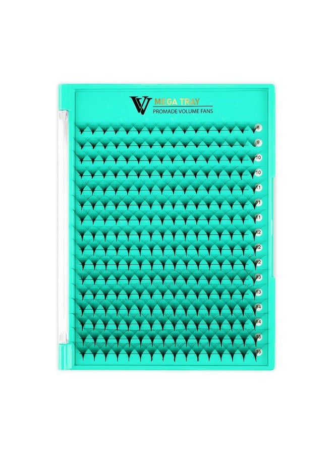 VAVALASH Premade Fans Eyelash Extensions 10D 12D 14D 16D 20D 24D 0.03 0.05 0.07 Thickness C/D Curl Middle Stem Heat Bonded Premade Fans Russian Volume Lash Extensions (30D-0.03-D-8-15mm) - Image 1