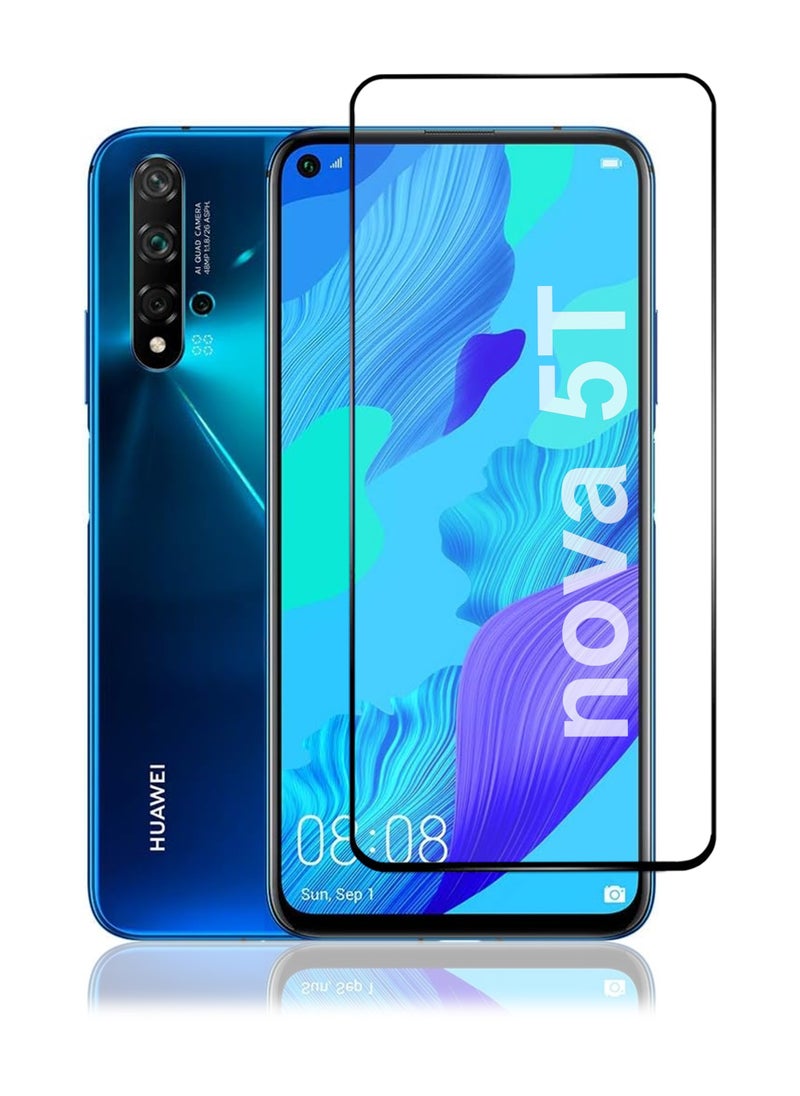 Generic - Huawei Nova 5T Screen Protector - Edge to Edge Tempered Glass Screen Protector - Black, High Transparency, Delicate Touch, Anti-Explosion, Smooth Arc Edges, Easy Installation. - Image 1