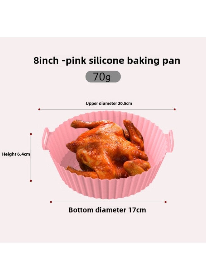 Direct Air Fryer Silicone Baking Pad Household High Temperature Food Grade Silicone Baking Pad Wholesale-Specifications:70g Round 8in Generation Wheel-Color:Red - Image 1