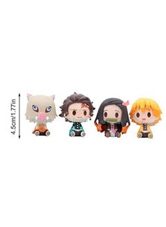 Trunkin Trunkin Demon Slayer Cute Miniature Chibi Figures Tanjiro Nezuko Kamado Zenitsu Agatsuma Inosuke Hashibira Mini Sitting Figurines Set of 4, Character  - Image 3